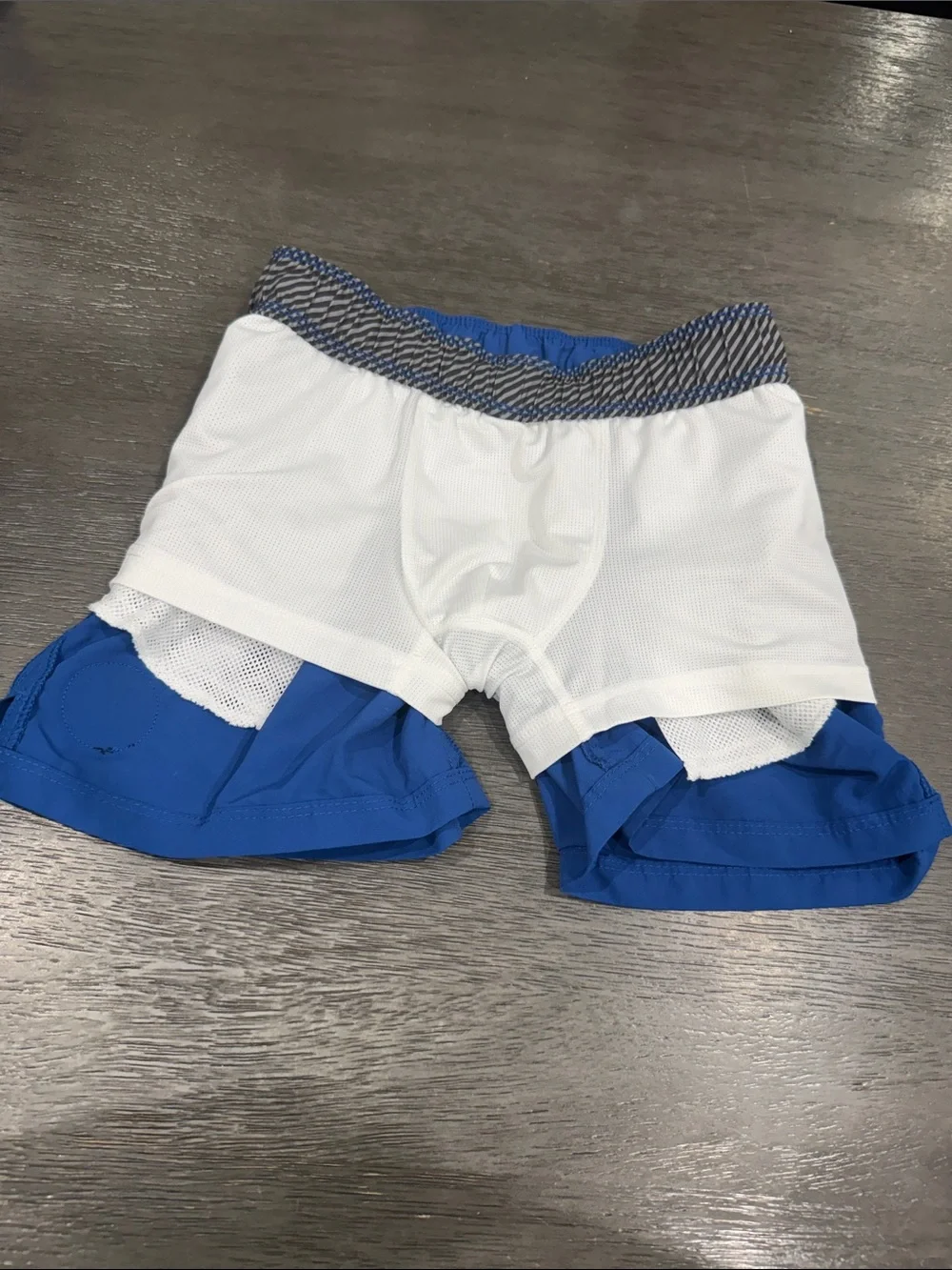 art class Boys Blue Solid and Light Blue Patterned Swim Trunks Set